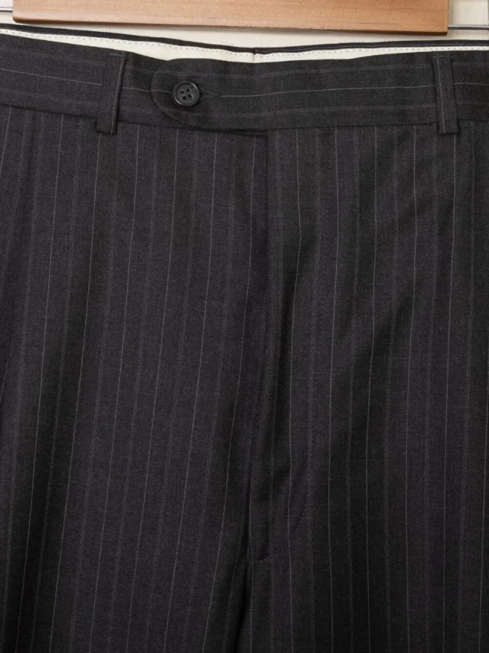 NWT Jack Victor Mens Suit 44R 38W Loro Piana Zelander Wool Charcoal Pinstripe